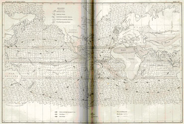 Figure 1: Plate XV from Maury, Matthew F. 1858. The Winds. Chapter in Explanations and Sailing Directions. Washington: Hon. Isaac Toucey.