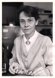 Figure 1: McClintock and her favorite research subject at Cold Spring Harbor.