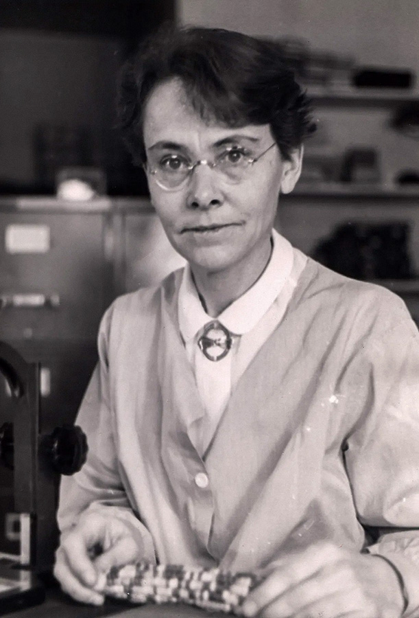 Figure 1: McClintock and her favorite research subject at Cold Spring Harbor.
