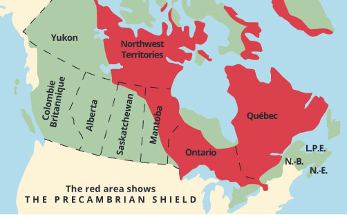 Figure 5: Map of the Precambrian Shield