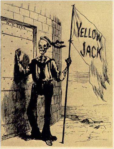 Figure 3: A cartoon of "Yellow Jack," the nickname for yellow fever.