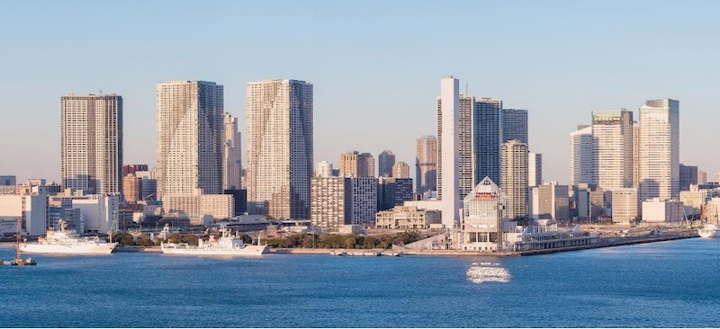 Figure 3: Apartment buildings in Tokyo on the harbor.