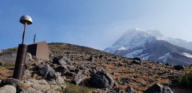Figure 4: Combined seismic and GPS monitoring station on the north flank of Mt. Hood, a volcano in the Cascade Mountains in Oregon.
