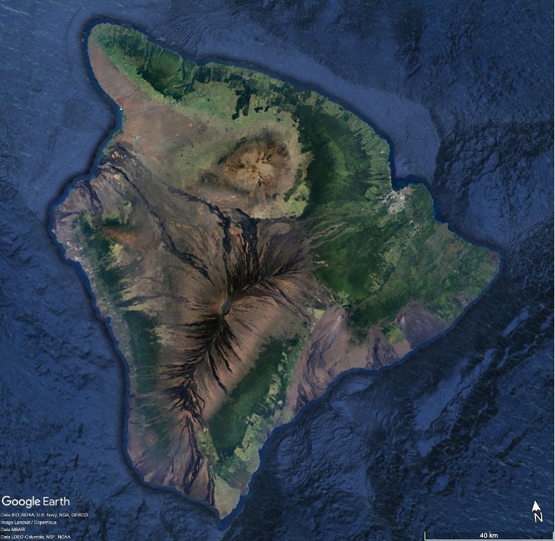Figure 8: Satellite image of Hawaii from Google Earth. 