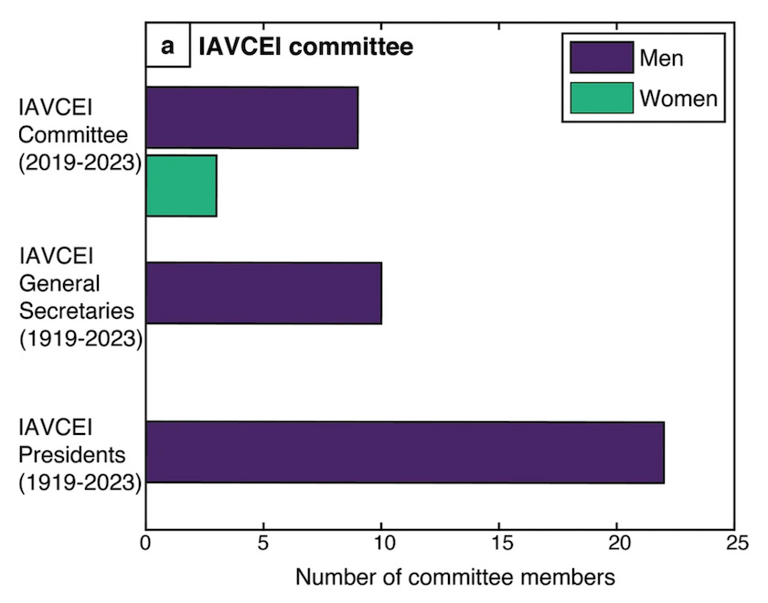 Figure 5: Gender identity of IAVCEI leadership and members since 1919.