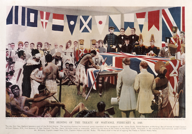 Figure 11: Depiction of signing the Treaty of Waitingi in 1840, which brought New Zealand and the Māori into the British Empire.