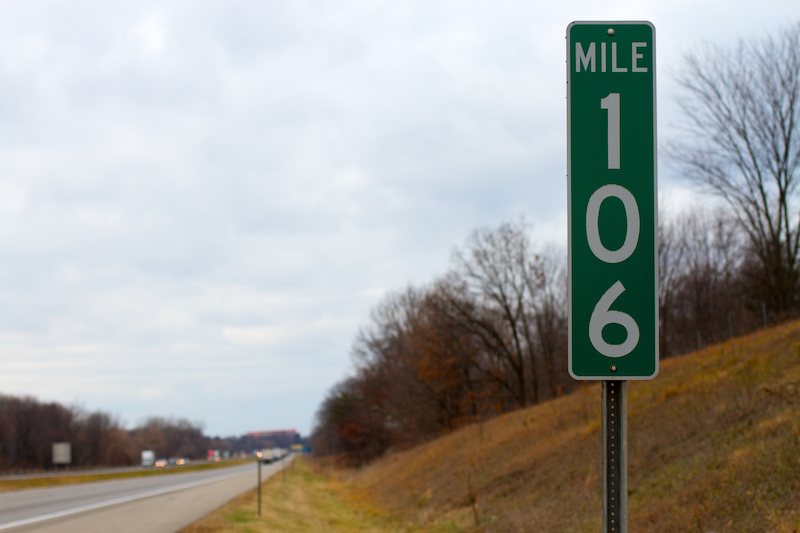 Figure 2: Mile marker along Interstate I-94.